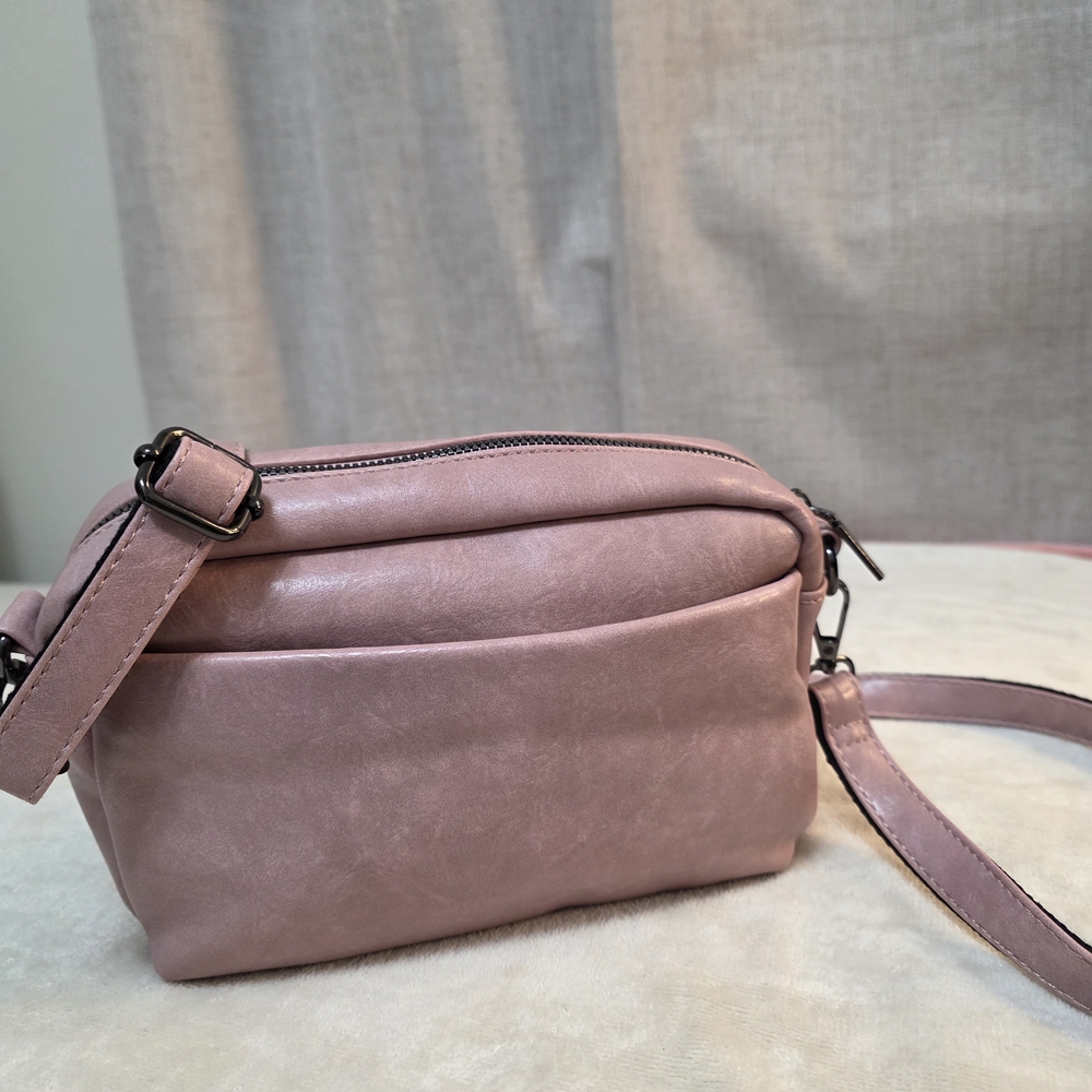 Small Triple Zip Crossbody Bag - Compact Handbag for W